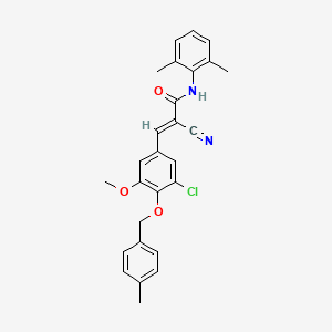 (E)-3-[3-chloro-5-methoxy-4-[(4-methylphenyl)methoxy]phenyl]-2-cyano-N-(2,6-dimethylphenyl)prop-2-enamide