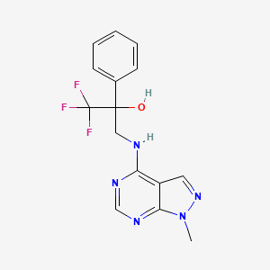 1,1,1-Trifluoro-3-[(1-methylpyrazolo[3,4-d]pyrimidin-4-yl)amino]-2-phenylpropan-2-ol