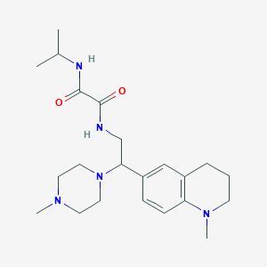 molecular formula C22H35N5O2 B2496644 N'-[2-(1-methyl-1,2,3,4-tetrahydroquinolin-6-yl)-2-(4-methylpiperazin-1-yl)ethyl]-N-(propan-2-yl)ethanediamide CAS No. 922039-26-7