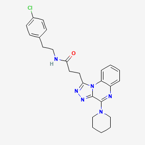 molecular formula C25H27ClN6O B2496647 N-[2-(4-chlorophenyl)ethyl]-3-[4-(piperidin-1-yl)-[1,2,4]triazolo[4,3-a]quinoxalin-1-yl]propanamide CAS No. 1189489-28-8