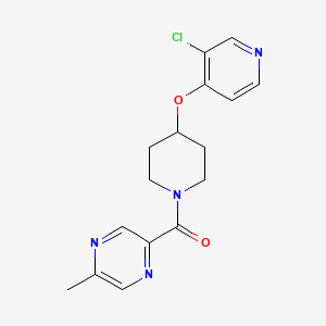 molecular formula C16H17ClN4O2 B2496664 (4-((3-Chloropyridin-4-yl)oxy)piperidin-1-yl)(5-methylpyrazin-2-yl)methanone CAS No. 2034578-36-2
