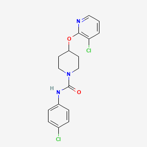 molecular formula C17H17Cl2N3O2 B2496675 N-(4-chlorophenyl)-4-((3-chloropyridin-2-yl)oxy)piperidine-1-carboxamide CAS No. 1448131-21-2