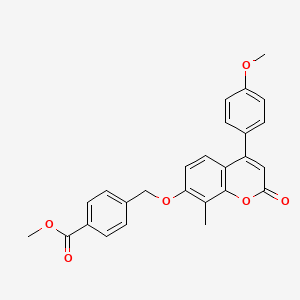 molecular formula C26H22O6 B2496693 methyl 4-({[4-(4-methoxyphenyl)-8-methyl-2-oxo-2H-chromen-7-yl]oxy}methyl)benzoate CAS No. 384360-69-4
