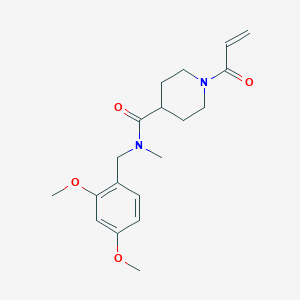 molecular formula C19H26N2O4 B2496700 N-[(2,4-Dimethoxyphenyl)methyl]-N-methyl-1-prop-2-enoylpiperidine-4-carboxamide CAS No. 2361748-99-2