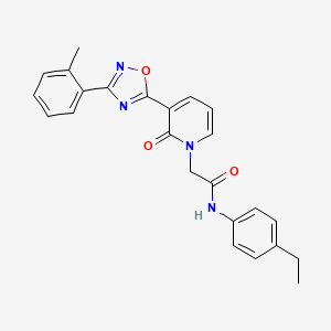 molecular formula C24H22N4O3 B2496703 N-(4-ethylphenyl)-2-{3-[3-(2-methylphenyl)-1,2,4-oxadiazol-5-yl]-2-oxo-1,2-dihydropyridin-1-yl}acetamide CAS No. 1251695-96-1