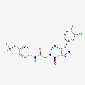 molecular formula C20H14ClF3N6O3 B2496705 2-(3-(3-chloro-4-methylphenyl)-7-oxo-3H-[1,2,3]triazolo[4,5-d]pyrimidin-6(7H)-yl)-N-(4-(trifluoromethoxy)phenyl)acetamide CAS No. 872594-35-9