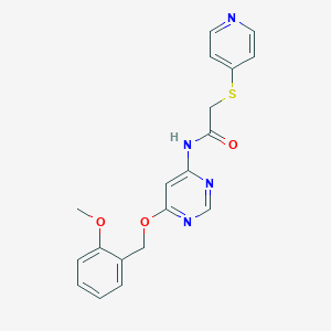 molecular formula C19H18N4O3S B2496727 N-(6-((2-methoxybenzyl)oxy)pyrimidin-4-yl)-2-(pyridin-4-ylthio)acetamide CAS No. 1421530-96-2