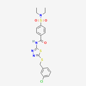 molecular formula C20H21ClN4O3S3 B2496730 N-(5-((3-chlorobenzyl)thio)-1,3,4-thiadiazol-2-yl)-4-(N,N-diethylsulfamoyl)benzamide CAS No. 868974-27-0