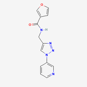 molecular formula C13H11N5O2 B2496772 N-((1-(pyridin-3-yl)-1H-1,2,3-triazol-4-yl)methyl)furan-3-carboxamide CAS No. 2034563-65-8