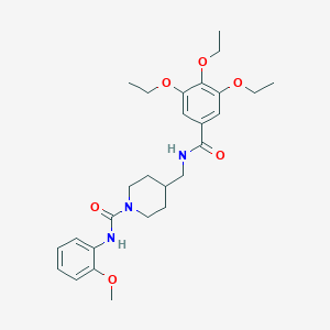 molecular formula C27H37N3O6 B2496784 N-(2-methoxyphenyl)-4-((3,4,5-triethoxybenzamido)methyl)piperidine-1-carboxamide CAS No. 1235385-50-8