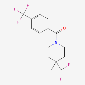 molecular formula C15H14F5NO B2496792 1,1-Difluoro-6-[4-(trifluoromethyl)benzoyl]-6-azaspiro[2.5]octane CAS No. 2137582-70-6