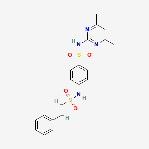 molecular formula C20H20N4O4S2 B2496794 N-(4,6-dimethylpyrimidin-2-yl)-4-[[(E)-2-phenylethenyl]sulfonylamino]benzenesulfonamide CAS No. 324036-17-1