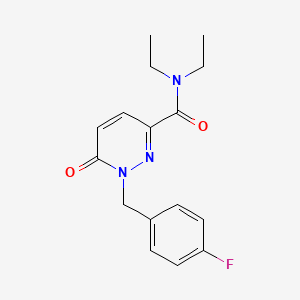 molecular formula C16H18FN3O2 B2496815 N,N-diethyl-1-(4-fluorobenzyl)-6-oxo-1,6-dihydropyridazine-3-carboxamide CAS No. 1203347-71-0