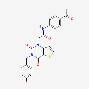 molecular formula C23H18FN3O4S B2496828 N-(4-acetylphenyl)-2-{3-[(4-fluorophenyl)methyl]-2,4-dioxo-1H,2H,3H,4H-thieno[3,2-d]pyrimidin-1-yl}acetamide CAS No. 1252820-62-4