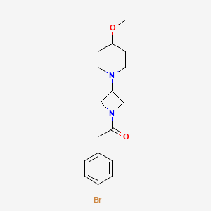 molecular formula C17H23BrN2O2 B2496840 2-(4-Bromophenyl)-1-[3-(4-methoxypiperidin-1-yl)azetidin-1-yl]ethan-1-one CAS No. 2097919-18-9