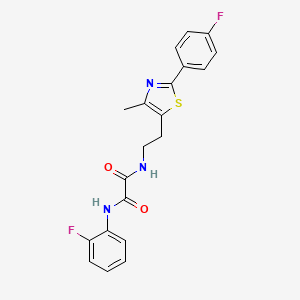 molecular formula C20H17F2N3O2S B2496845 N'-(2-fluorophenyl)-N-{2-[2-(4-fluorophenyl)-4-methyl-1,3-thiazol-5-yl]ethyl}ethanediamide CAS No. 895802-02-5