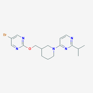B2496863 4-[3-[(5-Bromopyrimidin-2-yl)oxymethyl]piperidin-1-yl]-2-propan-2-ylpyrimidine CAS No. 2379997-27-8