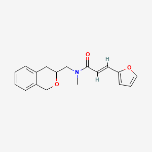 molecular formula C18H19NO3 B2496882 (2E)-N-[(3,4-dihydro-1H-2-benzopyran-3-yl)methyl]-3-(furan-2-yl)-N-methylprop-2-enamide CAS No. 2035017-80-0