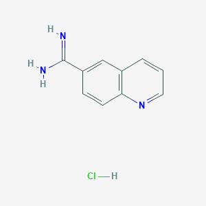 molecular formula C10H10ClN3 B2496884 quinoline-6-carboximidamide hydrochloride CAS No. 2413868-65-0