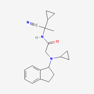 molecular formula C20H25N3O B2496887 N-(1-cyano-1-cyclopropylethyl)-2-[cyclopropyl(2,3-dihydro-1H-inden-1-yl)amino]acetamide CAS No. 1252307-09-7