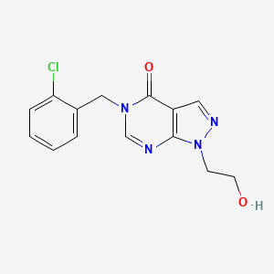 5-[(2-Chlorophenyl)methyl]-1-(2-hydroxyethyl)pyrazolo[3,4-d]pyrimidin-4-one