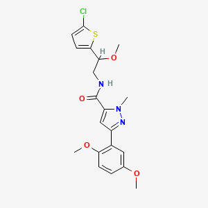 molecular formula C20H22ClN3O4S B2496901 N-(2-(5-chlorothiophen-2-yl)-2-methoxyethyl)-3-(2,5-dimethoxyphenyl)-1-methyl-1H-pyrazole-5-carboxamide CAS No. 2034529-61-6