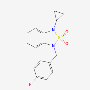1-Cyclopropyl-3-[(4-fluorophenyl)methyl]-1,3-dihydro-2lambda6,1,3-benzothiadiazole-2,2-dione