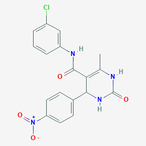 molecular formula C18H15ClN4O4 B2496920 N-(3-chlorophenyl)-6-methyl-4-(4-nitrophenyl)-2-oxo-1,2,3,4-tetrahydropyrimidine-5-carboxamide CAS No. 421576-11-6
