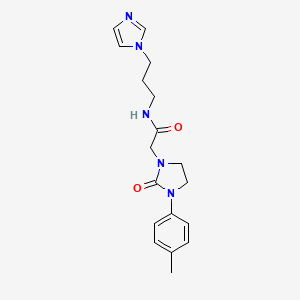 molecular formula C18H23N5O2 B2496930 N-(3-(1H-imidazol-1-yl)propyl)-2-(2-oxo-3-(p-tolyl)imidazolidin-1-yl)acetamide CAS No. 1323305-62-9