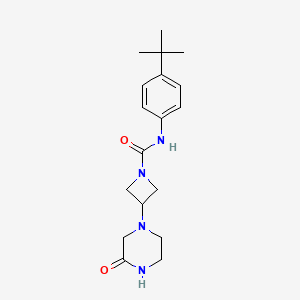 molecular formula C18H26N4O2 B2496939 N-(4-Tert-butylphenyl)-3-(3-oxopiperazin-1-yl)azetidine-1-carboxamide CAS No. 2415473-12-8