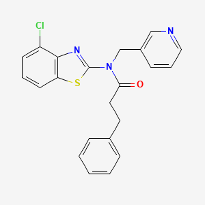molecular formula C22H18ClN3OS B2496966 N-(4-chlorobenzo[d]thiazol-2-yl)-3-phenyl-N-(pyridin-3-ylmethyl)propanamide CAS No. 891114-51-5