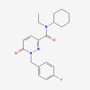 molecular formula C20H24FN3O2 B2496971 N-cyclohexyl-N-ethyl-1-(4-fluorobenzyl)-6-oxo-1,6-dihydropyridazine-3-carboxamide CAS No. 1040637-62-4