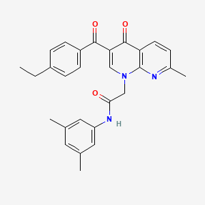 molecular formula C28H27N3O3 B2496997 N-(3,5-dimethylphenyl)-2-[3-(4-ethylbenzoyl)-7-methyl-4-oxo-1,4-dihydro-1,8-naphthyridin-1-yl]acetamide CAS No. 894885-73-5