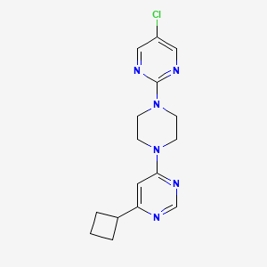 molecular formula C16H19ClN6 B2497012 4-[4-(5-Chloropyrimidin-2-yl)piperazin-1-yl]-6-cyclobutylpyrimidine CAS No. 2380070-35-7