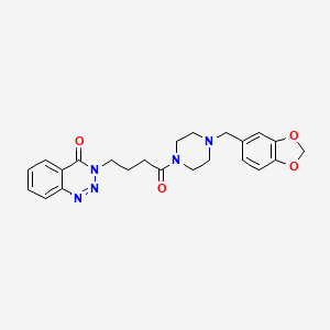 B2497017 3-[4-[4-(1,3-Benzodioxol-5-ylmethyl)piperazin-1-yl]-4-oxobutyl]-1,2,3-benzotriazin-4-one CAS No. 440331-38-4