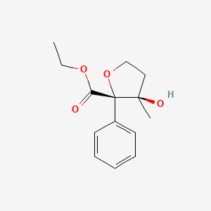 molecular formula C14H18O4 B2497019 ethyl (2S,3R)-3-hydroxy-3-methyl-2-phenyloxolane-2-carboxylate CAS No. 1817670-21-5