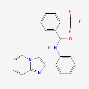 molecular formula C21H14F3N3O B2497041 N-(2-(imidazo[1,2-a]pyridin-2-yl)phenyl)-2-(trifluoromethyl)benzamide CAS No. 1798513-98-0