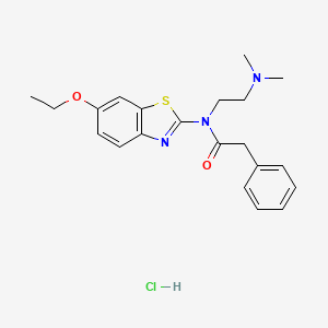 molecular formula C21H26ClN3O2S B2497046 N-(2-(dimethylamino)ethyl)-N-(6-ethoxybenzo[d]thiazol-2-yl)-2-phenylacetamide hydrochloride CAS No. 1215573-93-5