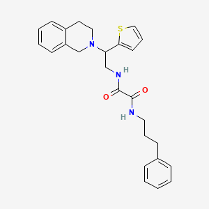 molecular formula C26H29N3O2S B2497059 N'-(3-phenylpropyl)-N-[2-(1,2,3,4-tetrahydroisoquinolin-2-yl)-2-(thiophen-2-yl)ethyl]ethanediamide CAS No. 898424-64-1