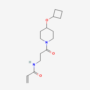 molecular formula C15H24N2O3 B2497073 N-[3-(4-Cyclobutyloxypiperidin-1-yl)-3-oxopropyl]prop-2-enamide CAS No. 2361824-19-1