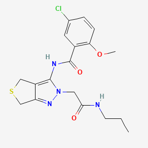 5-chloro-2-methoxy-N-(2-(2-oxo-2-(propylamino)ethyl)-4,6-dihydro-2H-thieno[3,4-c]pyrazol-3-yl)benzamide