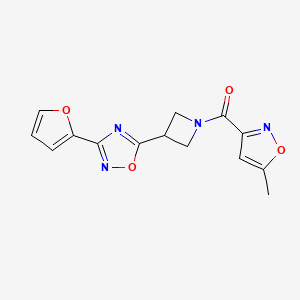 (3-(3-(Furan-2-yl)-1,2,4-oxadiazol-5-yl)azetidin-1-yl)(5-methylisoxazol-3-yl)methanone
