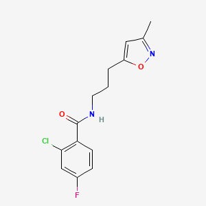 2-chloro-4-fluoro-N-(3-(3-methylisoxazol-5-yl)propyl)benzamide