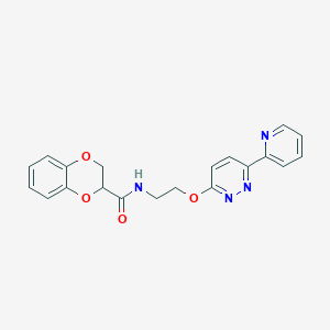 molecular formula C20H18N4O4 B2497083 N-(2-{[6-(pyridin-2-yl)pyridazin-3-yl]oxy}ethyl)-2,3-dihydro-1,4-benzodioxine-2-carboxamide CAS No. 1257551-00-0