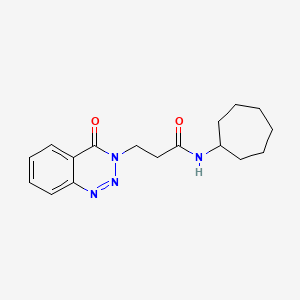 molecular formula C17H22N4O2 B2497114 N-cycloheptyl-3-(4-oxo-3,4-dihydro-1,2,3-benzotriazin-3-yl)propanamide CAS No. 440331-68-0