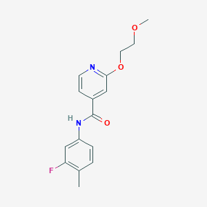 molecular formula C16H17FN2O3 B2497121 N-(3-fluoro-4-methylphenyl)-2-(2-methoxyethoxy)pyridine-4-carboxamide CAS No. 2034430-18-5