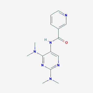 molecular formula C14H18N6O B2497128 N-[2,4-BIS(DIMETHYLAMINO)PYRIMIDIN-5-YL]PYRIDINE-3-CARBOXAMIDE CAS No. 1448122-79-9