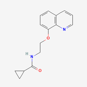 molecular formula C15H16N2O2 B2497189 N-[2-(quinolin-8-yloxy)ethyl]cyclopropanecarboxamide CAS No. 725692-97-7