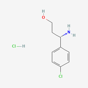 molecular formula C9H13Cl2NO B2497234 (S)-3-(4-chlorophenyl)-beta-alaninol HCl CAS No. 1590388-37-6; 886061-26-3