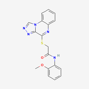molecular formula C18H15N5O2S B2497252 N-(2-METHOXYPHENYL)-2-{[1,2,4]TRIAZOLO[4,3-A]QUINOXALIN-4-YLSULFANYL}ACETAMIDE CAS No. 1359476-20-2